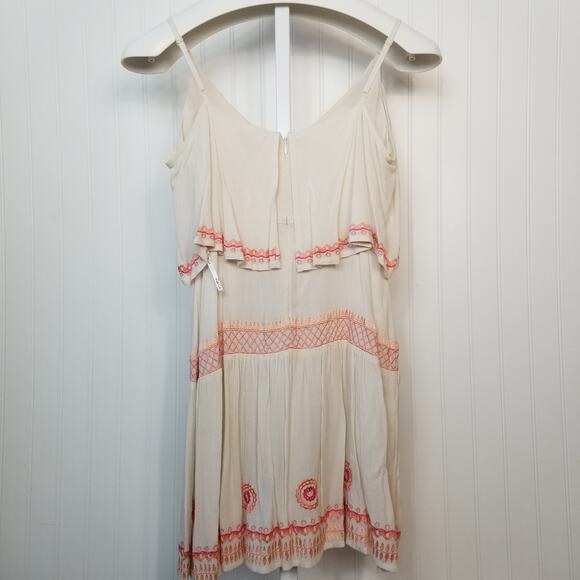 Rahi Cali Boho Embroidered Cold Shoulder Tassel Mini Dress XS - Picture 3 of 7